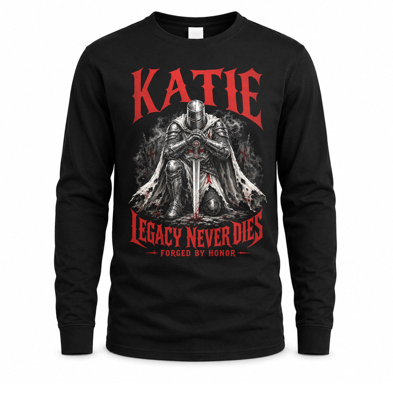 KATIE HS90-K04-109 - NAME Legacy Never Dies Forged By Honor Personalized Knight