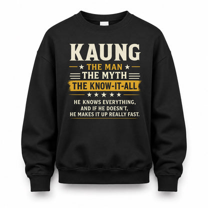 KAUNG TM90-K04-125 - NAME Legendary Know-It-All Personalized Funny Shirt