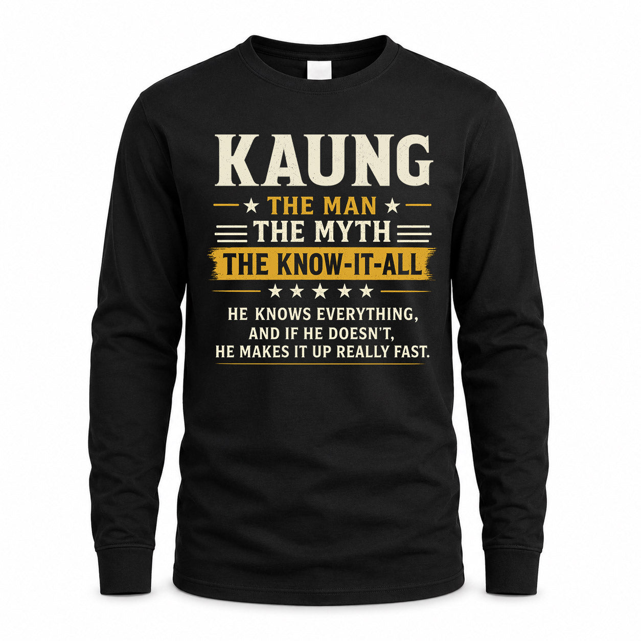 KAUNG TM90-K04-125 - NAME Legendary Know-It-All Personalized Funny Shirt
