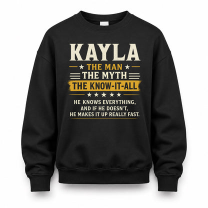 KAYLA TM90-K04-125 - NAME Legendary Know-It-All Personalized Funny Shirt