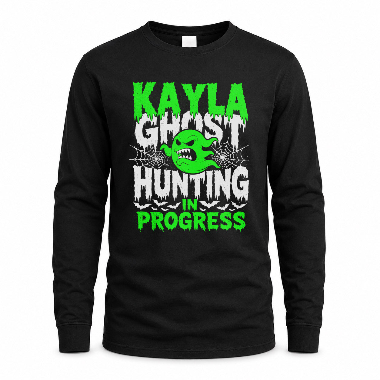 KAYLA HW22-K06-109 - NAME Ghost Hunting In Progress Personalized Halloween Shirt