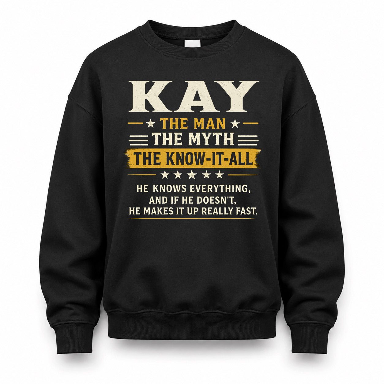 KAY TM90-K04-125 - NAME Legendary Know-It-All Personalized Funny Shirt