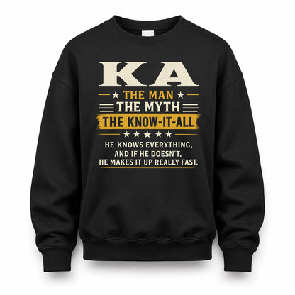 KA TM90-K04-125 - NAME Legendary Know-It-All Personalized Funny Shirt