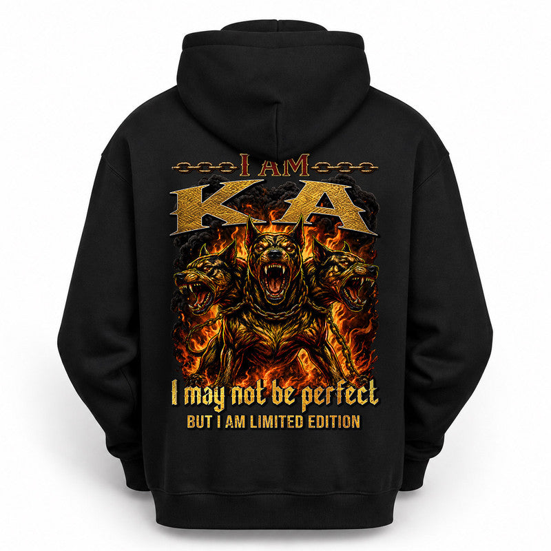 KA MP88-F2-168–Personalized Bold Quote Apparel “I Am NAME I May Not Be Perfect But I Am Limited Edition