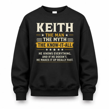 KEITH TM90-K04-125 - NAME Legendary Know-It-All Personalized Funny Shirt