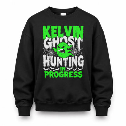 KELVIN HW22-K06-109 - NAME Ghost Hunting In Progress Personalized Halloween Shirt