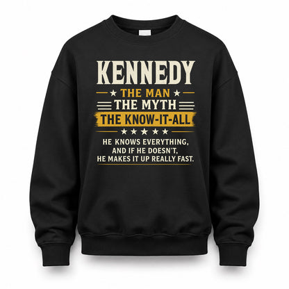 KENNEDY TM90-K04-125 - NAME Legendary Know-It-All Personalized Funny Shirt
