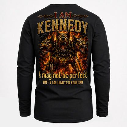 KENNEDY MP88-F2-168–Personalized Bold Quote Apparel “I Am NAME I May Not Be Perfect But I Am Limited Edition