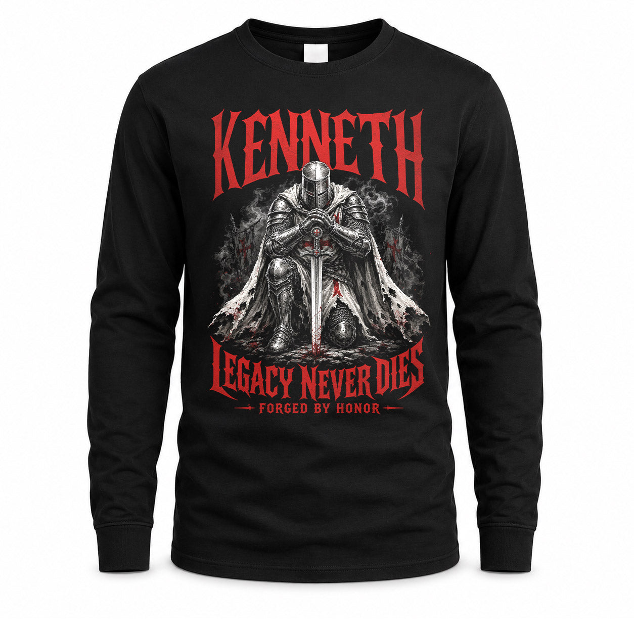 KENNETH HS90-K04-109 - NAME Legacy Never Dies Forged By Honor Personalized Knight