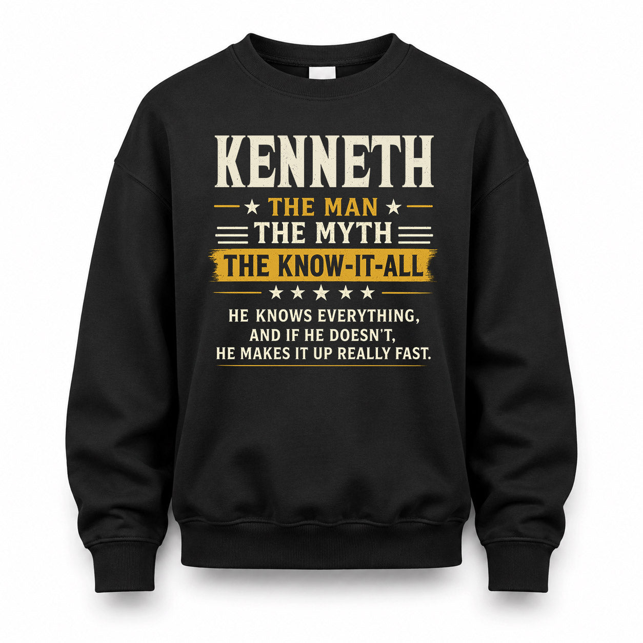 KENNETH TM90-K04-125 - NAME Legendary Know-It-All Personalized Funny Shirt