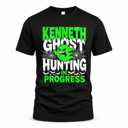 KENNETH HW22-K06-109 - NAME Ghost Hunting In Progress Personalized Halloween Shirt