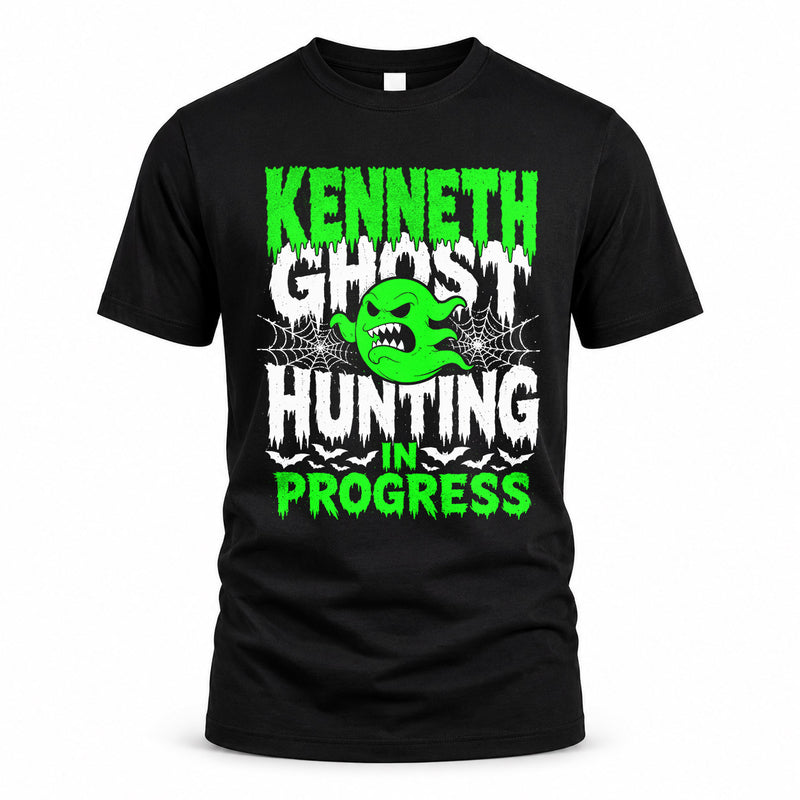 KENNETH HW22-K06-109 - NAME Ghost Hunting In Progress Personalized Halloween Shirt