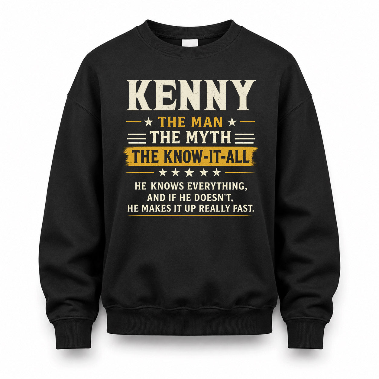 KENNY TM90-K04-125 - NAME Legendary Know-It-All Personalized Funny Shirt