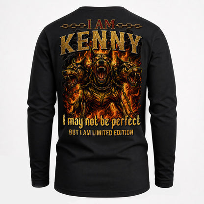 KENNY MP88-F2-168–Personalized Bold Quote Apparel “I Am NAME I May Not Be Perfect But I Am Limited Edition