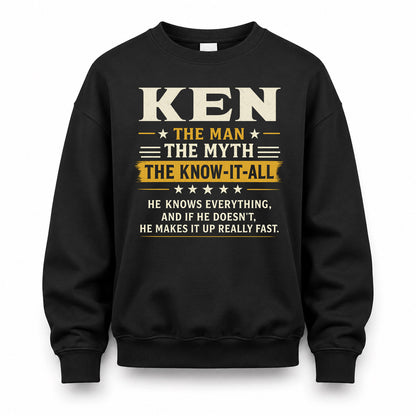 KEN TM90-K04-125 - NAME Legendary Know-It-All Personalized Funny Shirt