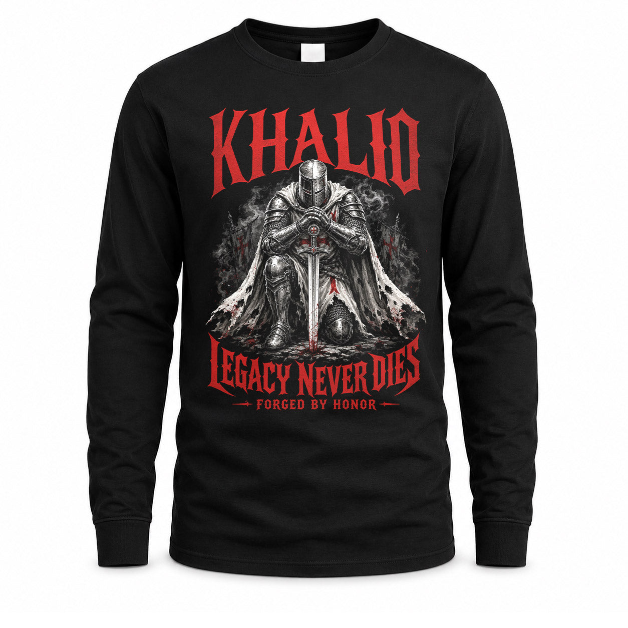KHALID HS90-K04-109 - NAME Legacy Never Dies Forged By Honor Personalized Knight