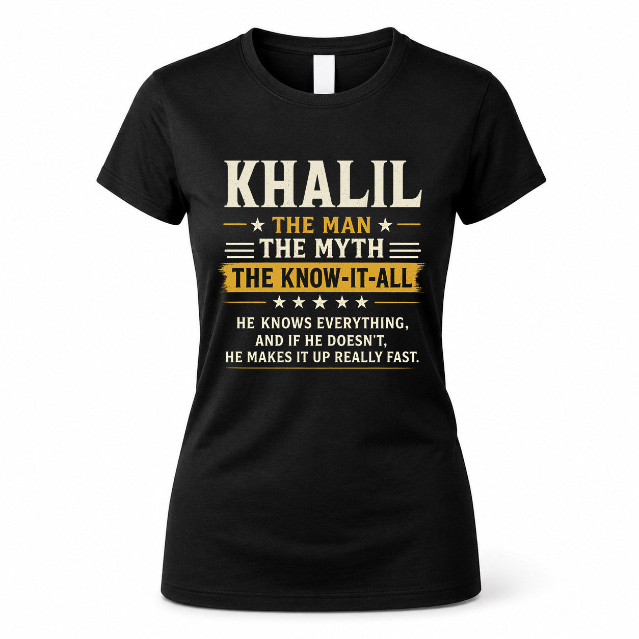 KHALIL TM90-K04-125 - NAME Legendary Know-It-All Personalized Funny Shirt