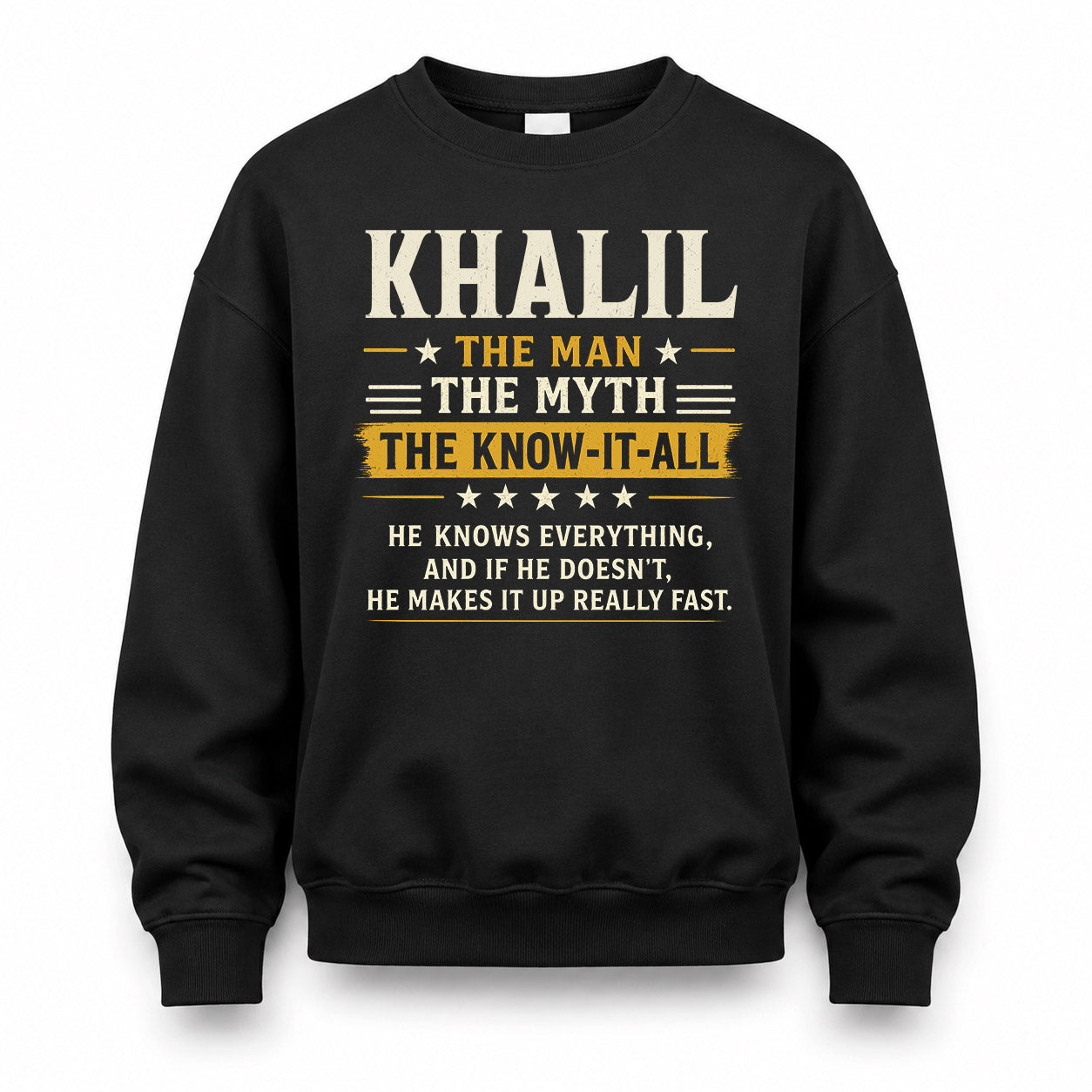 KHALIL TM90-K04-125 - NAME Legendary Know-It-All Personalized Funny Shirt