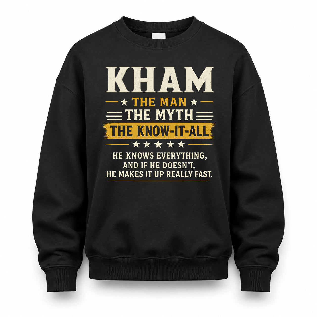KHAM TM90-K04-125 - NAME Legendary Know-It-All Personalized Funny Shirt