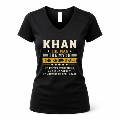KHAN TM90-K04-125 - NAME Legendary Know-It-All Personalized Funny Shirt