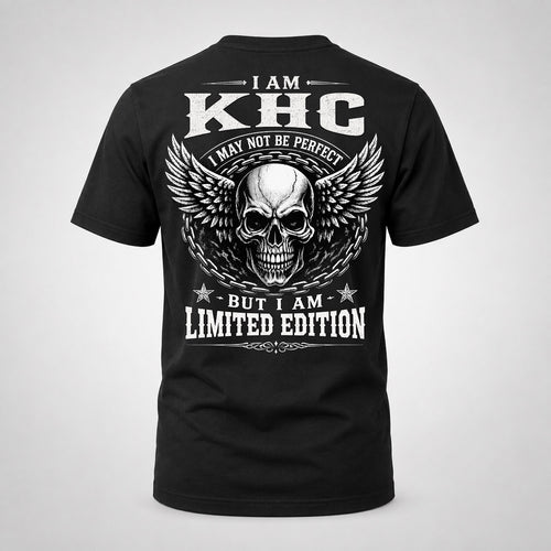 KHC P01-K24-229 – Personalized Skull Graphic Apparel “I Am NAME I May Not Be Perfect But I Am Limited Edition”