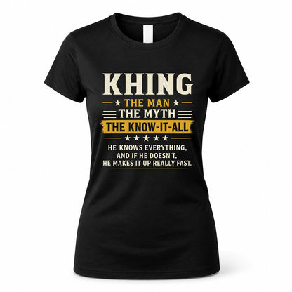 KHING TM90-K04-125 - NAME Legendary Know-It-All Personalized Funny Shirt
