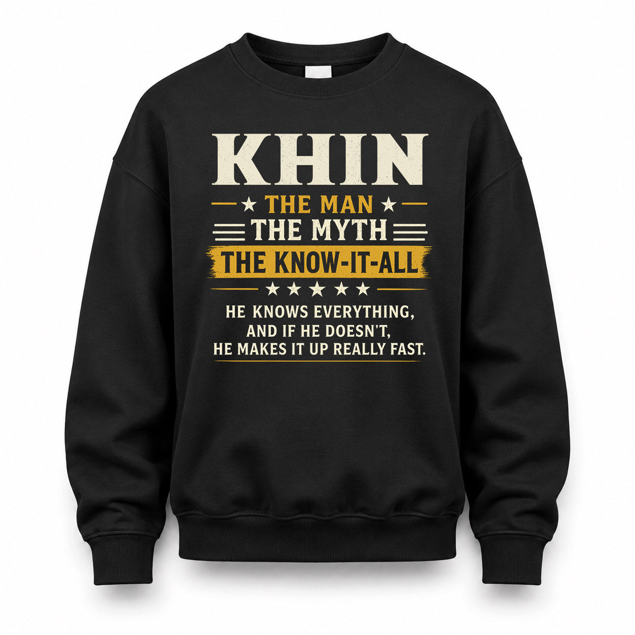 KHIN TM90-K04-125 - NAME Legendary Know-It-All Personalized Funny Shirt