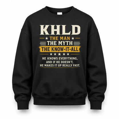 KHLD TM90-K04-125 - NAME Legendary Know-It-All Personalized Funny Shirt