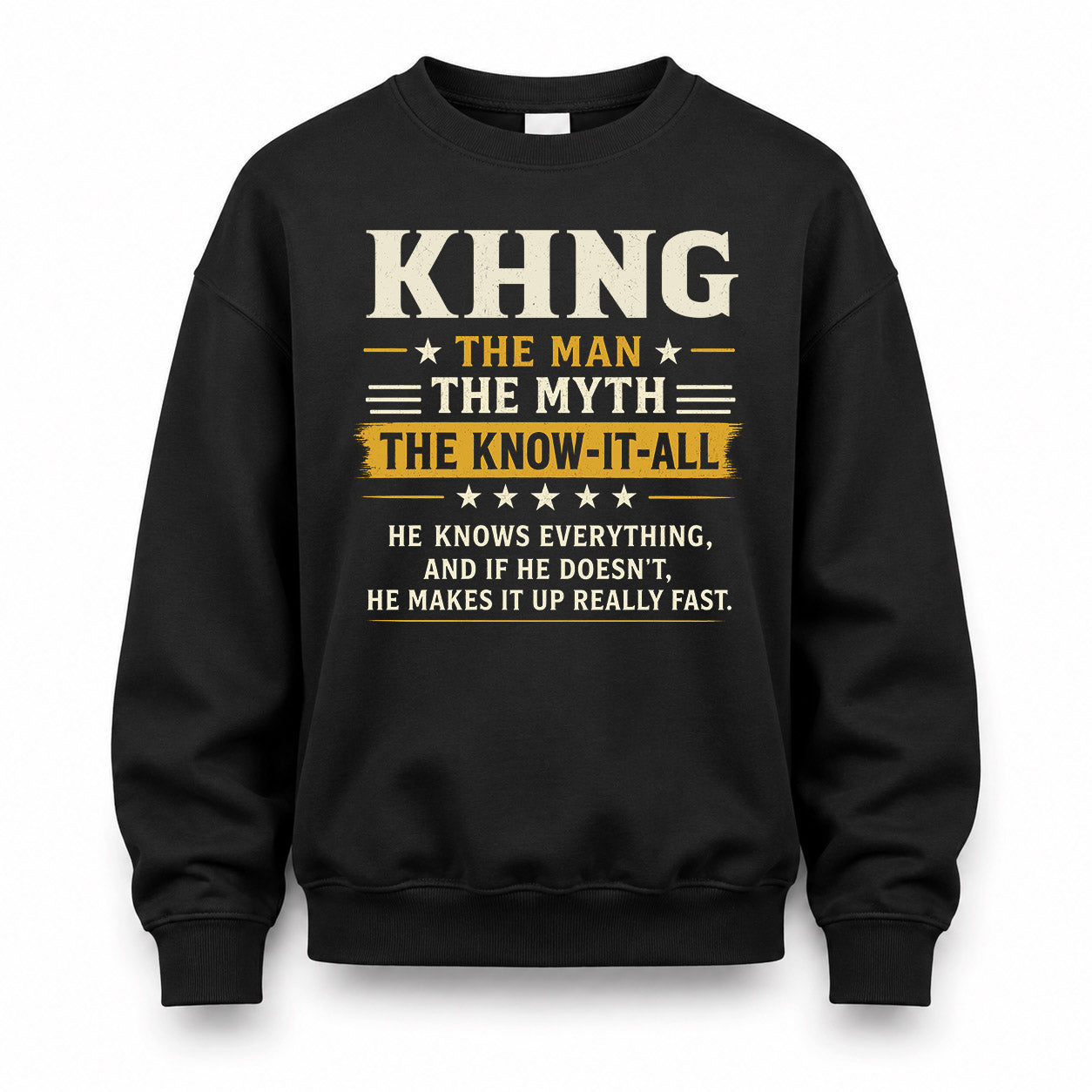 KHNG TM90-K04-125 - NAME Legendary Know-It-All Personalized Funny Shirt