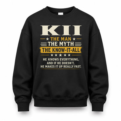 KII TM90-K04-125 - NAME Legendary Know-It-All Personalized Funny Shirt