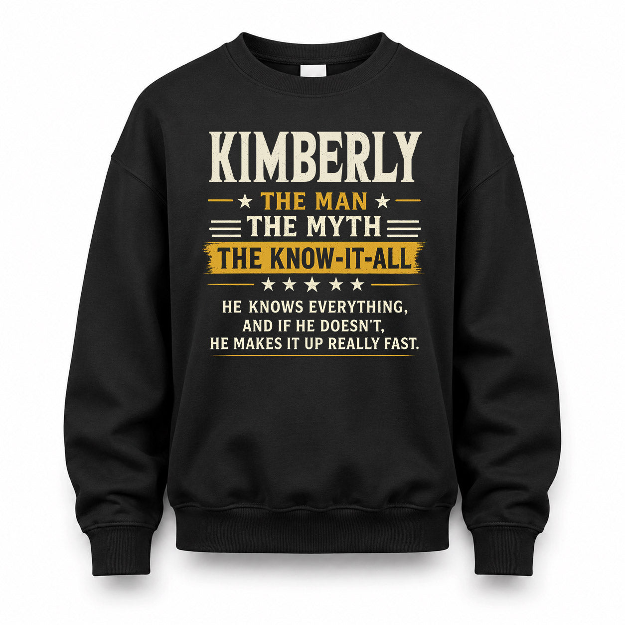 KIMBERLY TM90-K04-125 - NAME Legendary Know-It-All Personalized Funny Shirt