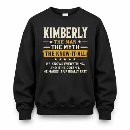 KIMBERLY TM90-K04-125 - NAME Legendary Know-It-All Personalized Funny Shirt