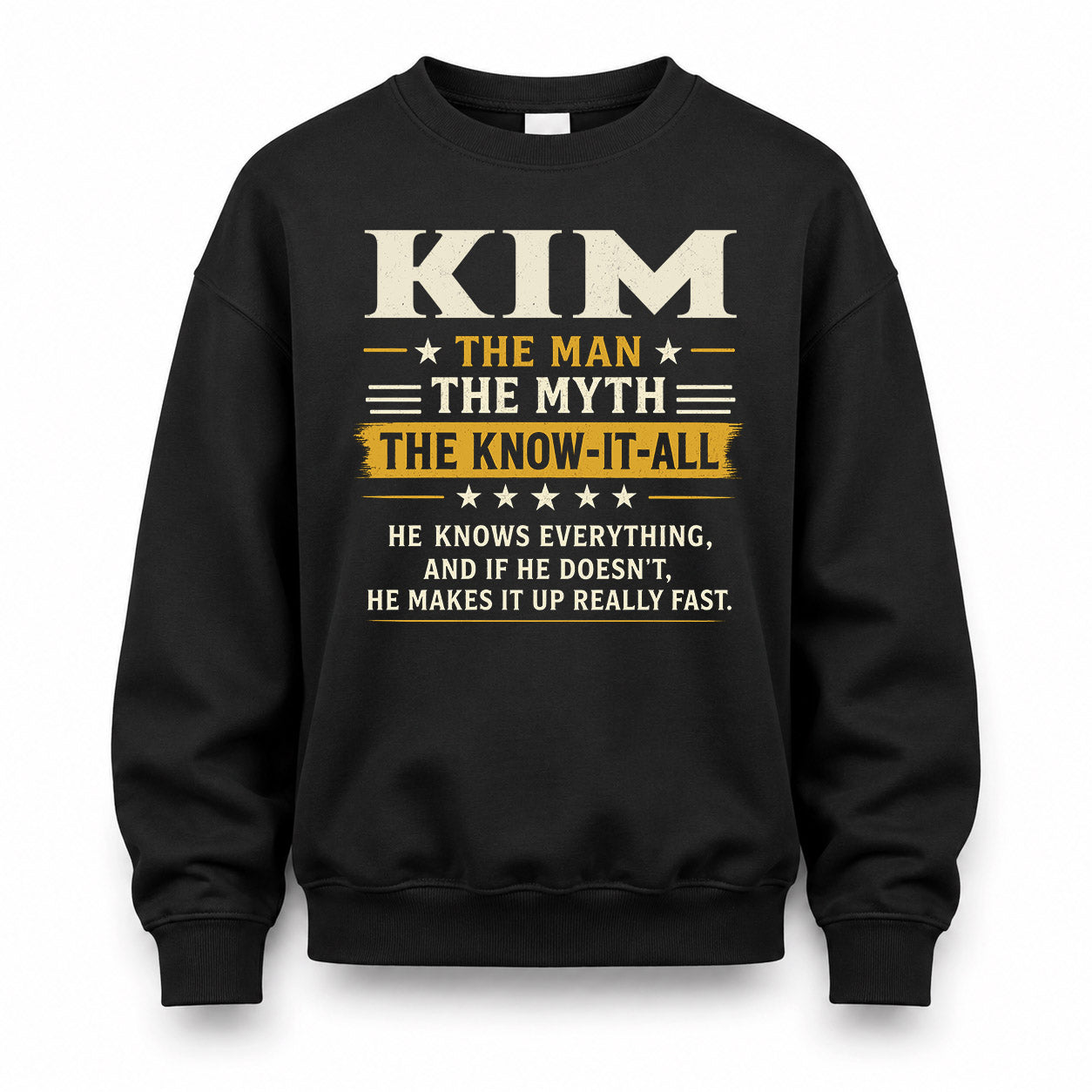 KIM TM90-K04-125 - NAME Legendary Know-It-All Personalized Funny Shirt