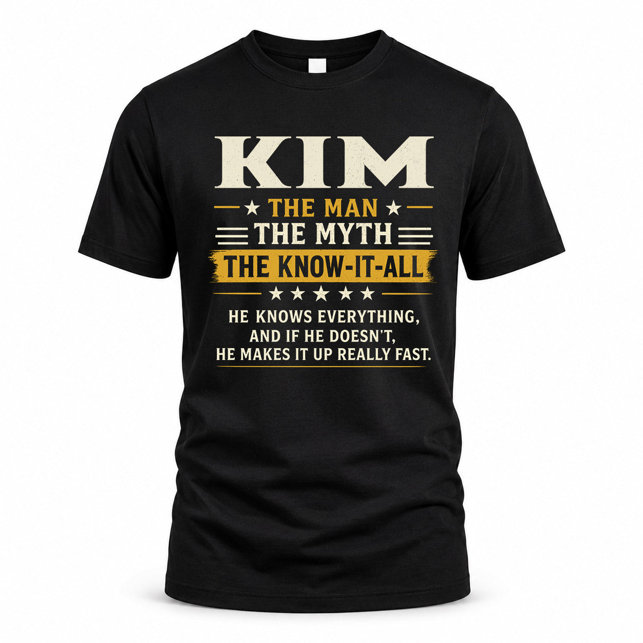 KIM TM90-K04-125 - NAME Legendary Know-It-All Personalized Funny Shirt