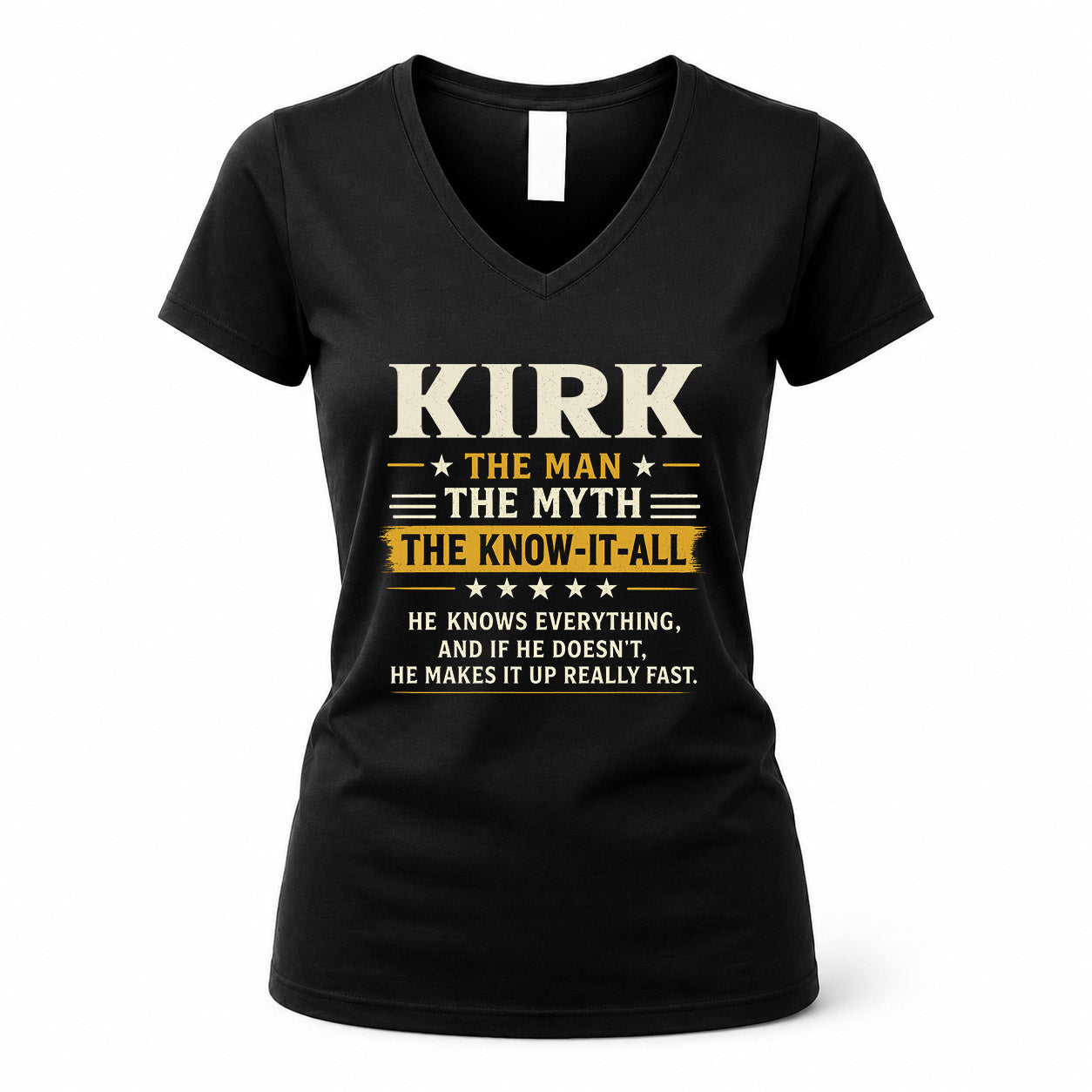 KIRK TM90-K04-125 - NAME Legendary Know-It-All Personalized Funny Shirt