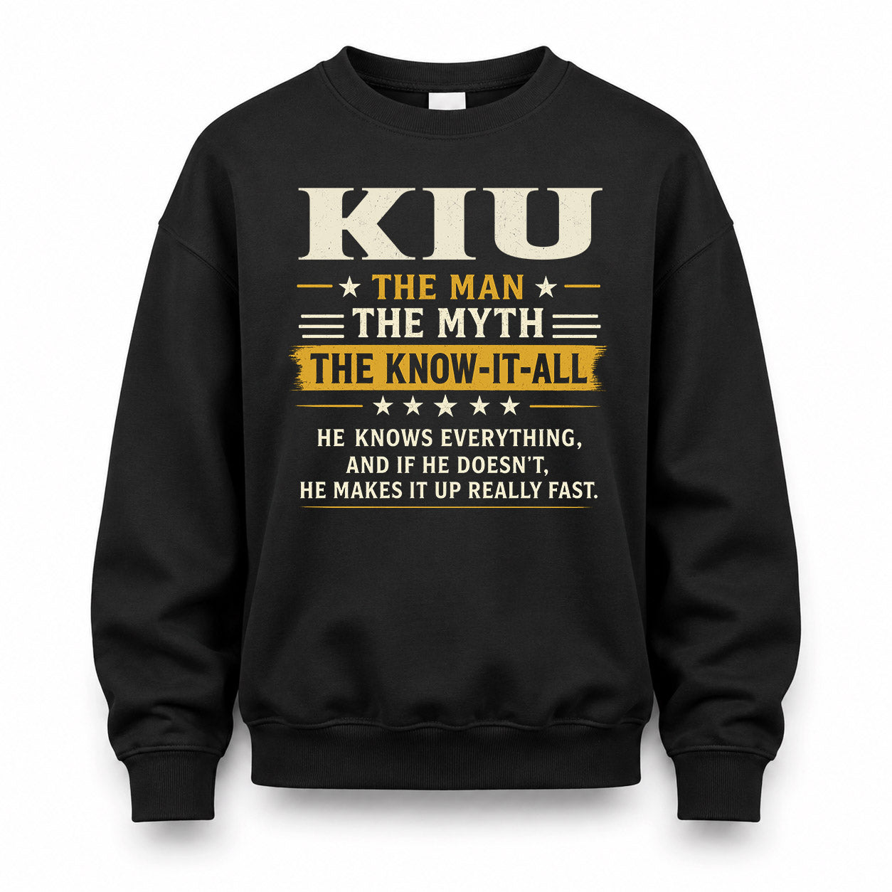KIU TM90-K04-125 - NAME Legendary Know-It-All Personalized Funny Shirt