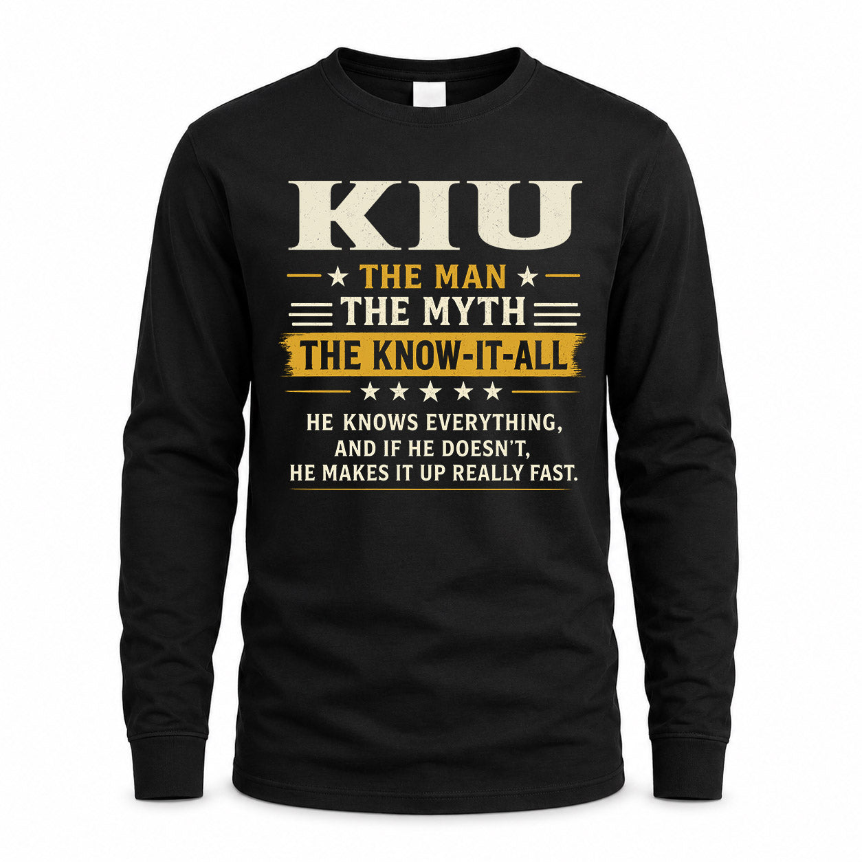 KIU TM90-K04-125 - NAME Legendary Know-It-All Personalized Funny Shirt