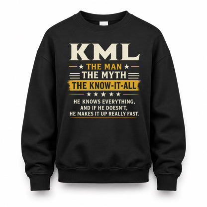 KML TM90-K04-125 - NAME Legendary Know-It-All Personalized Funny Shirt