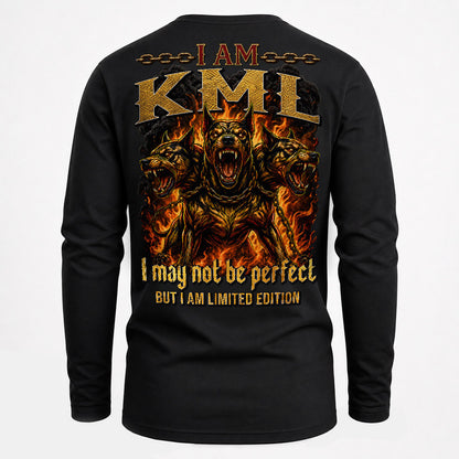 KML MP88-F2-168–Personalized Bold Quote Apparel “I Am NAME I May Not Be Perfect But I Am Limited Edition