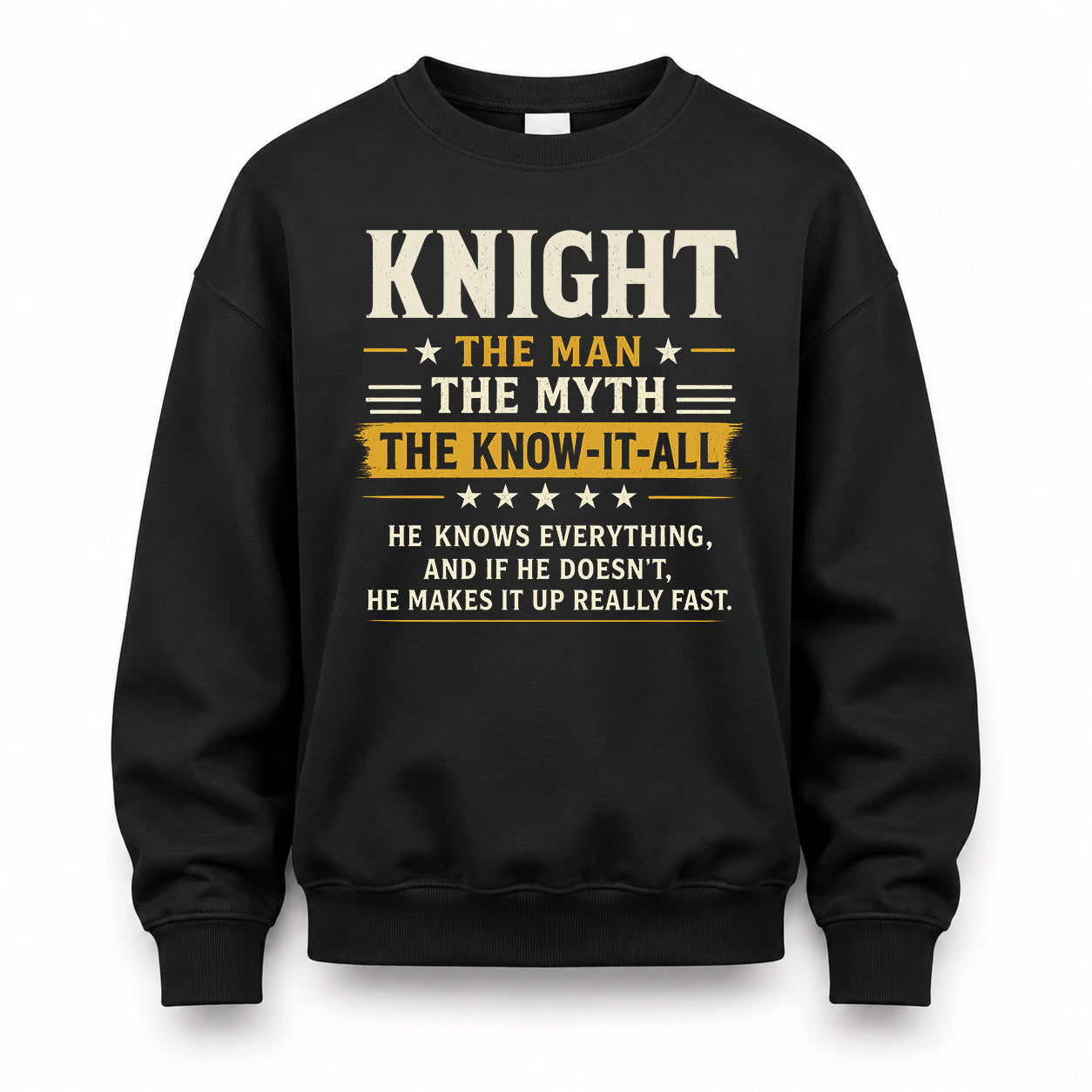 KNIGHT TM90-K04-125 - NAME Legendary Know-It-All Personalized Funny Shirt