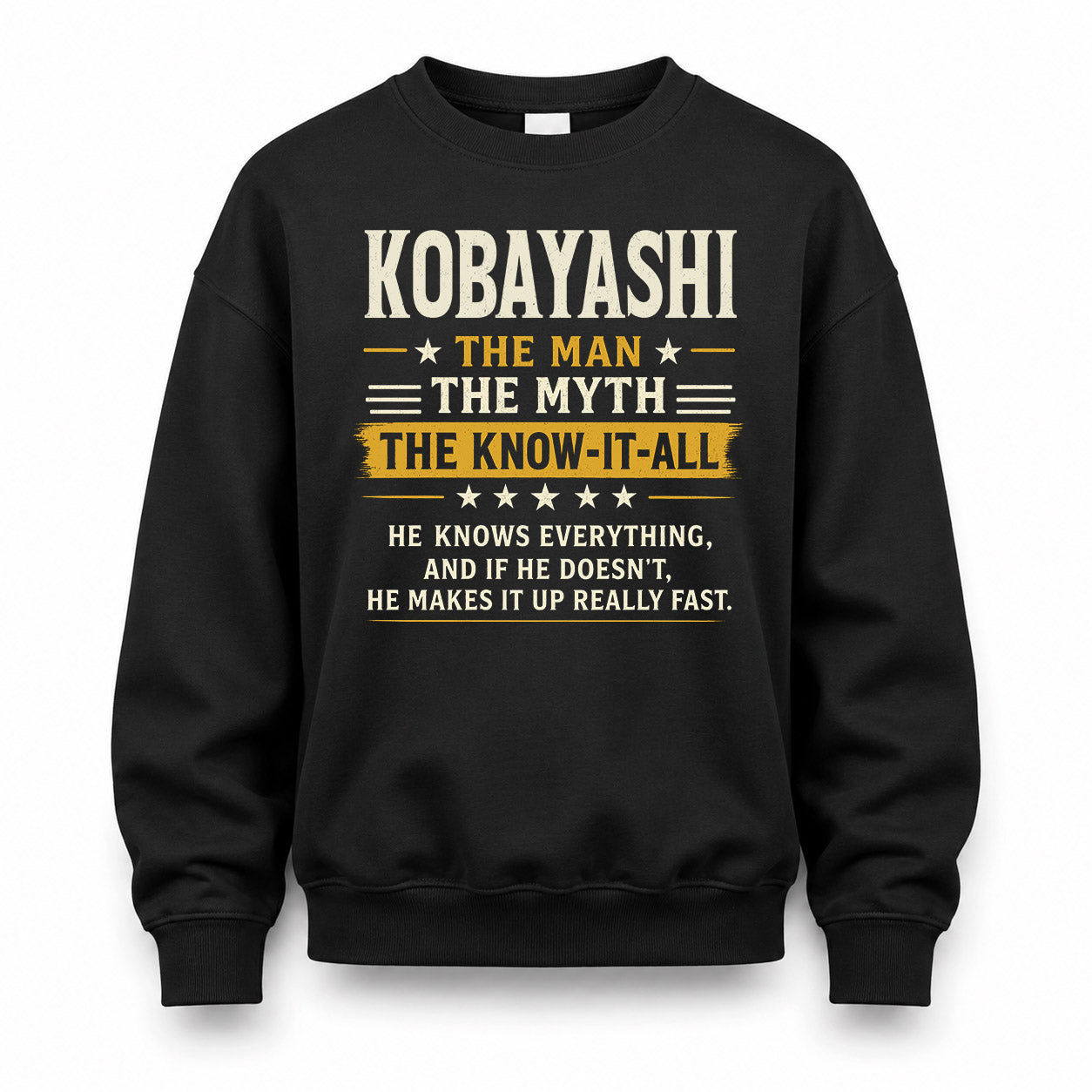 KOBAYASHI TM90-K04-125 - NAME Legendary Know-It-All Personalized Funny Shirt