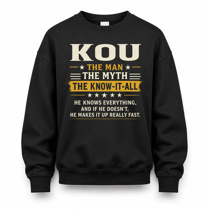 KOU TM90-K04-125 - NAME Legendary Know-It-All Personalized Funny Shirt