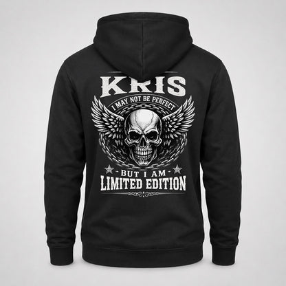 KRIS P01-K24-229 – Personalized Skull Graphic Apparel “I Am NAME I May Not Be Perfect But I Am Limited Edition”