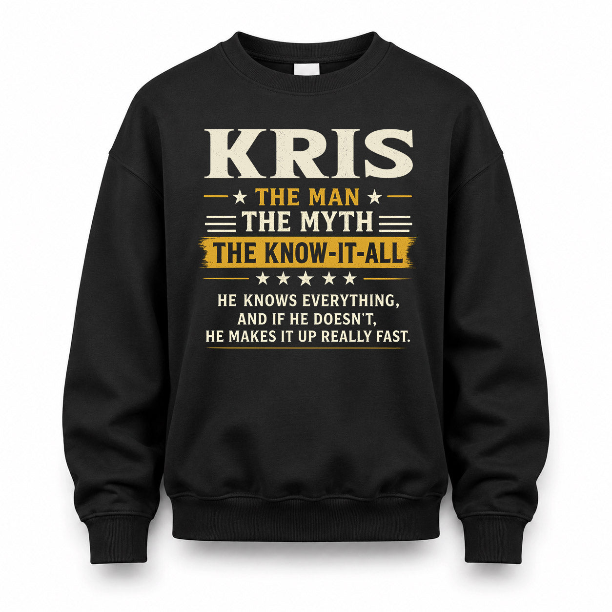 KRIS TM90-K04-125 - NAME Legendary Know-It-All Personalized Funny Shirt