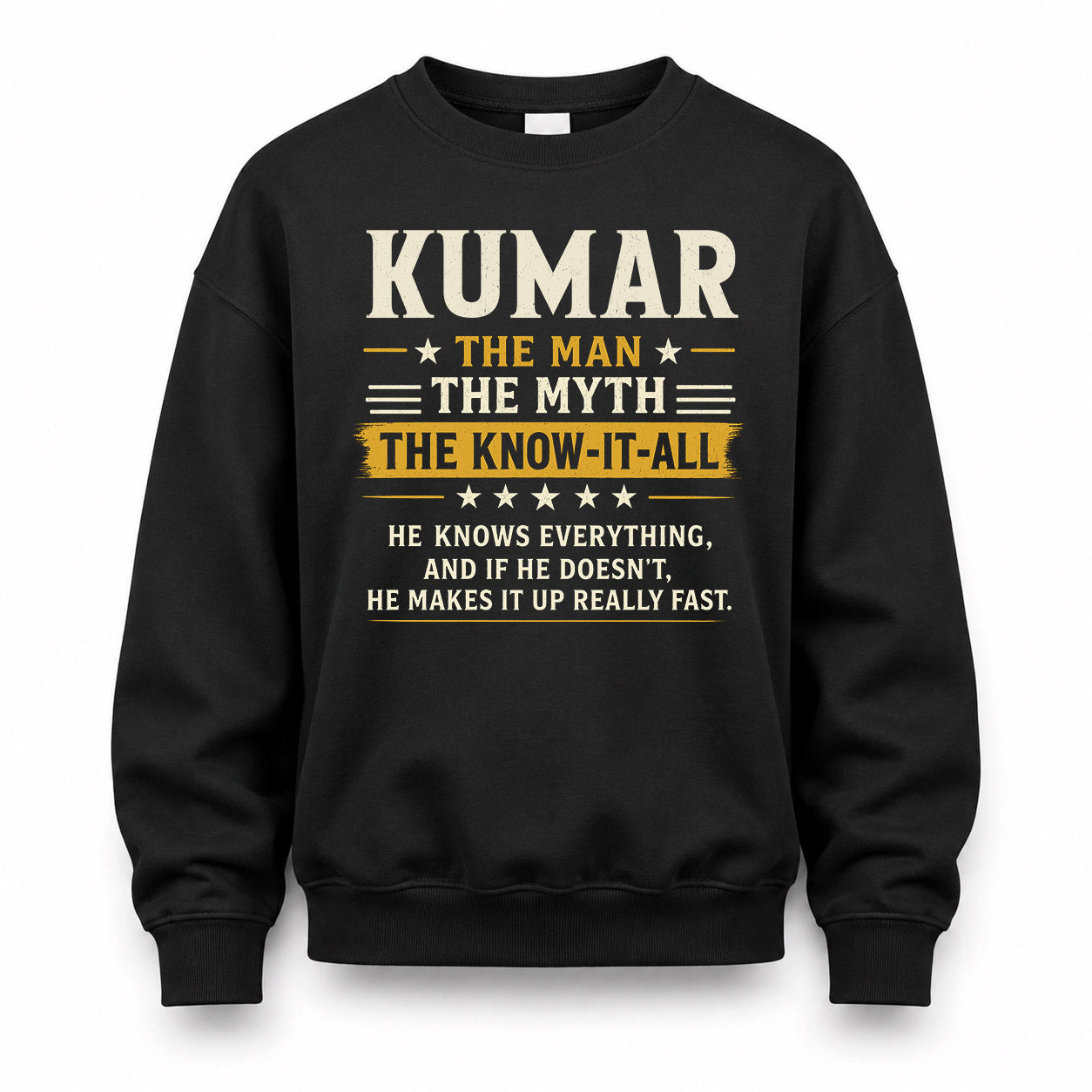 KUMAR TM90-K04-125 - NAME Legendary Know-It-All Personalized Funny Shirt