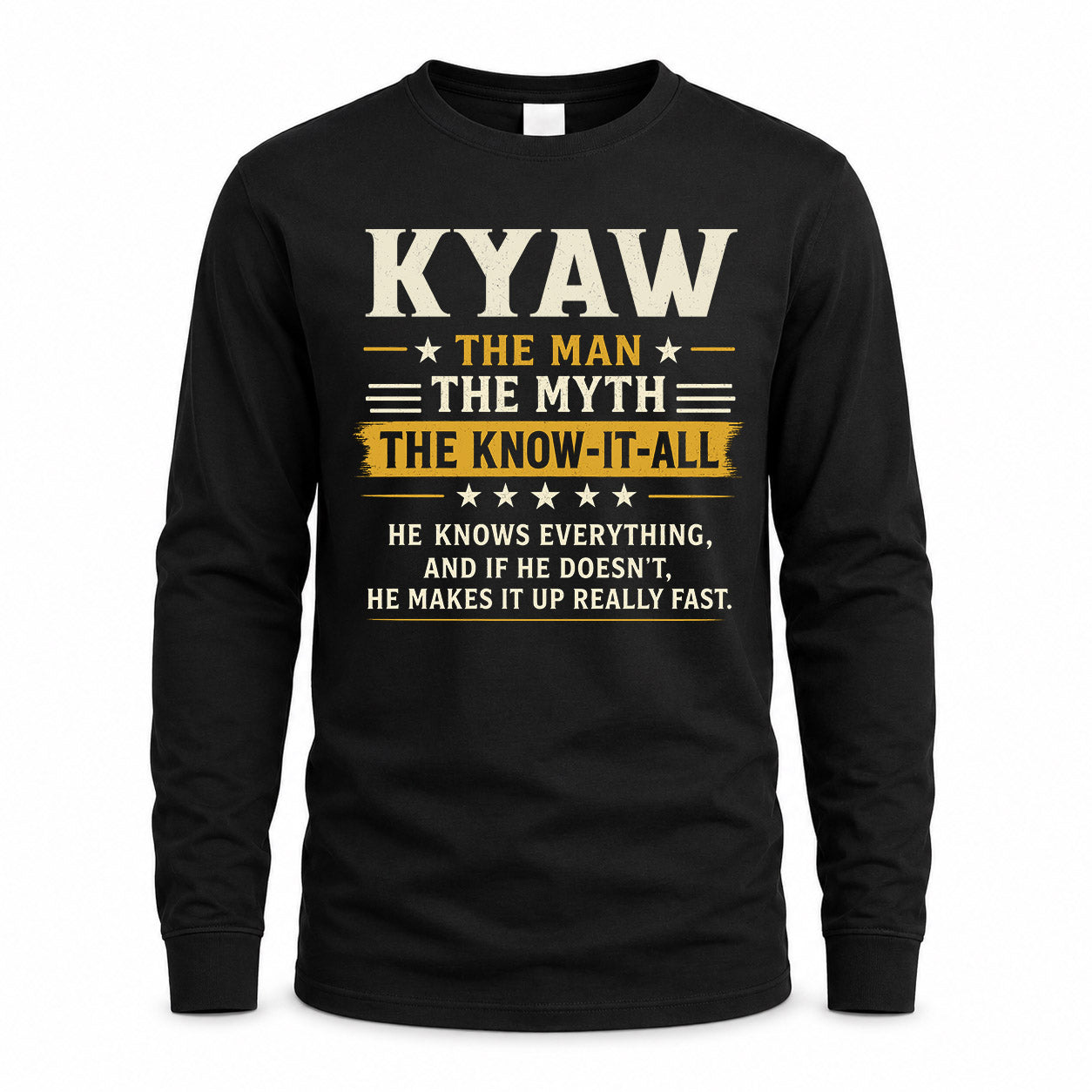 KYAW TM90-K04-125 - NAME Legendary Know-It-All Personalized Funny Shirt