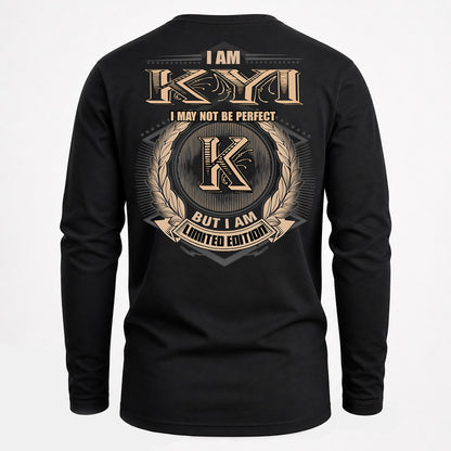 KYI PH55-T25-Personalized Name Quote Apparel “I Am NAME May Not Be Perfect But I Am Limited Edition”
