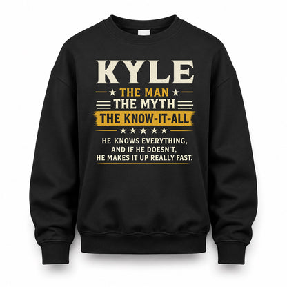 KYLE TM90-K04-125 - NAME Legendary Know-It-All Personalized Funny Shirt