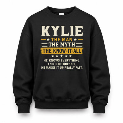 KYLIE TM90-K04-125 - NAME Legendary Know-It-All Personalized Funny Shirt