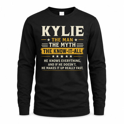KYLIE TM90-K04-125 - NAME Legendary Know-It-All Personalized Funny Shirt